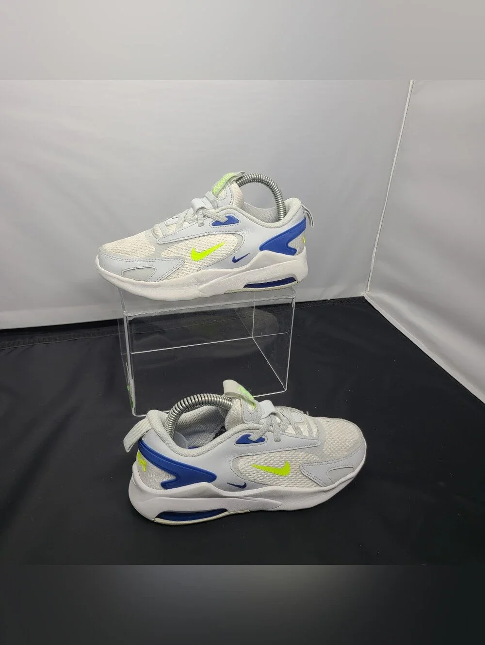 Nike Air Max Bolt 'Pure Platinum Royal Volt' kids size 1Y
